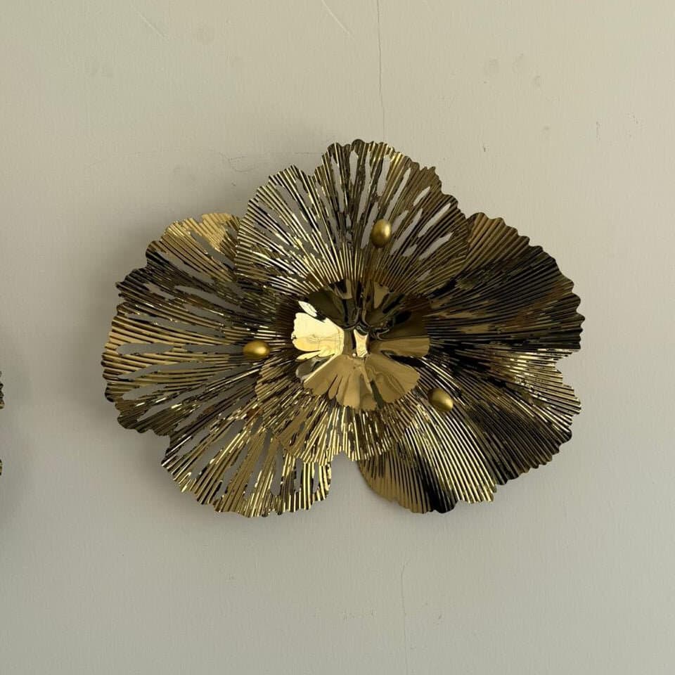 Golden Metal Wall Decorative Flower 2