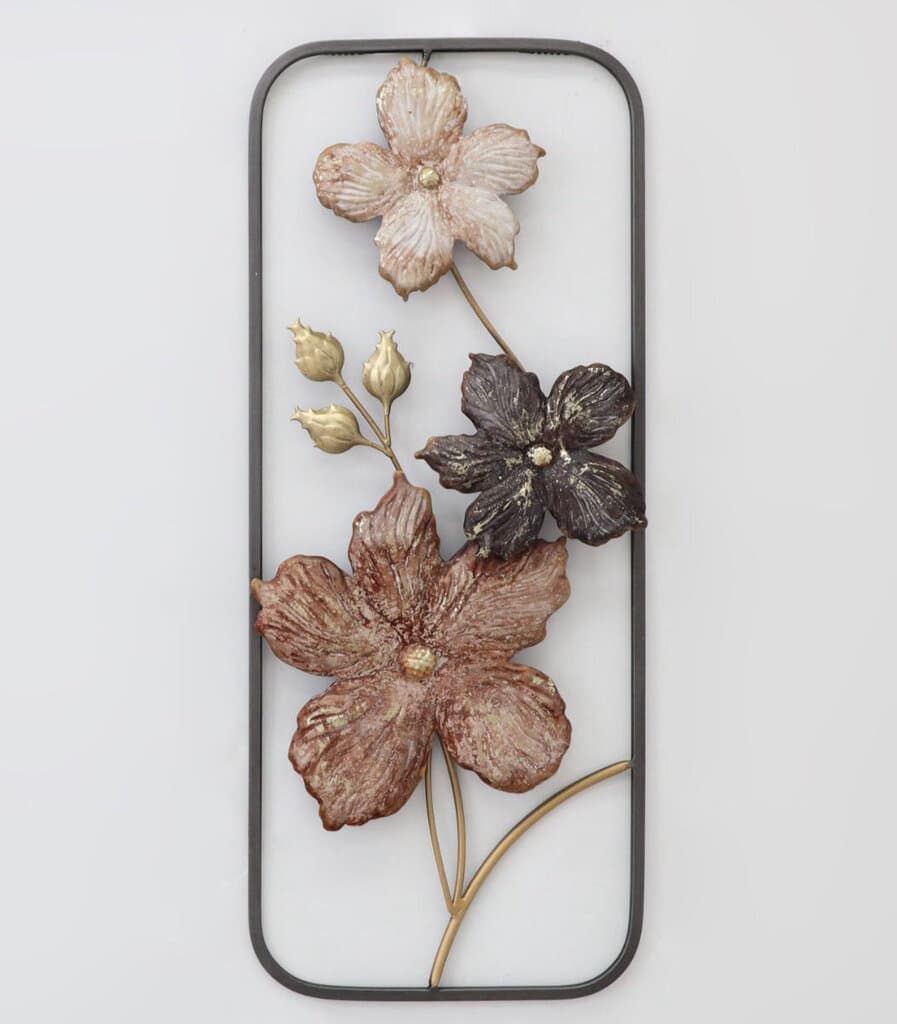 Metal Brown Flower Wall Decoration 1