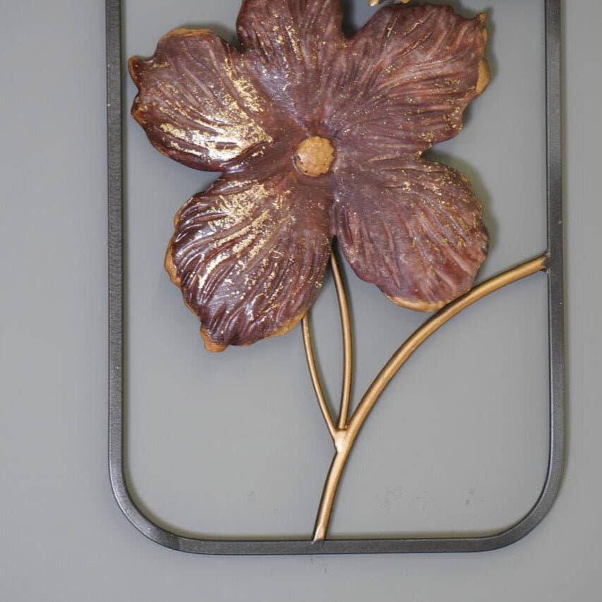 Metal Brown Flower Wall Decoration 2