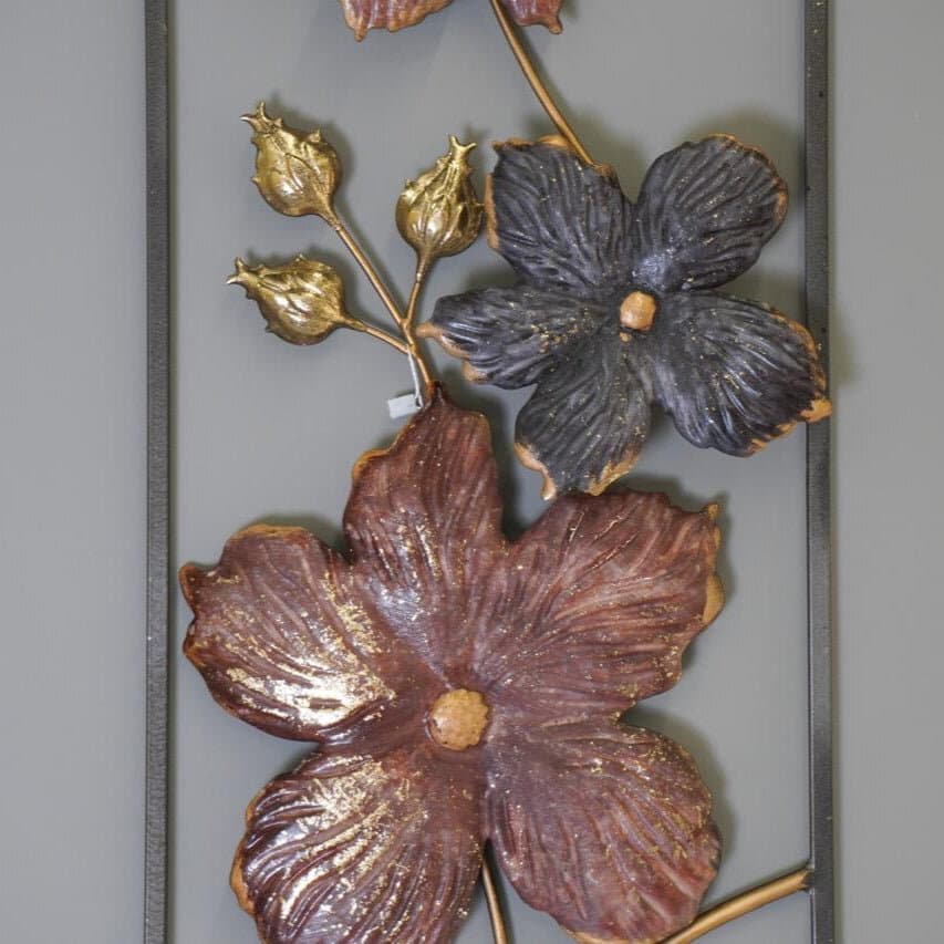 Metal Brown Flower Wall Decoration 3