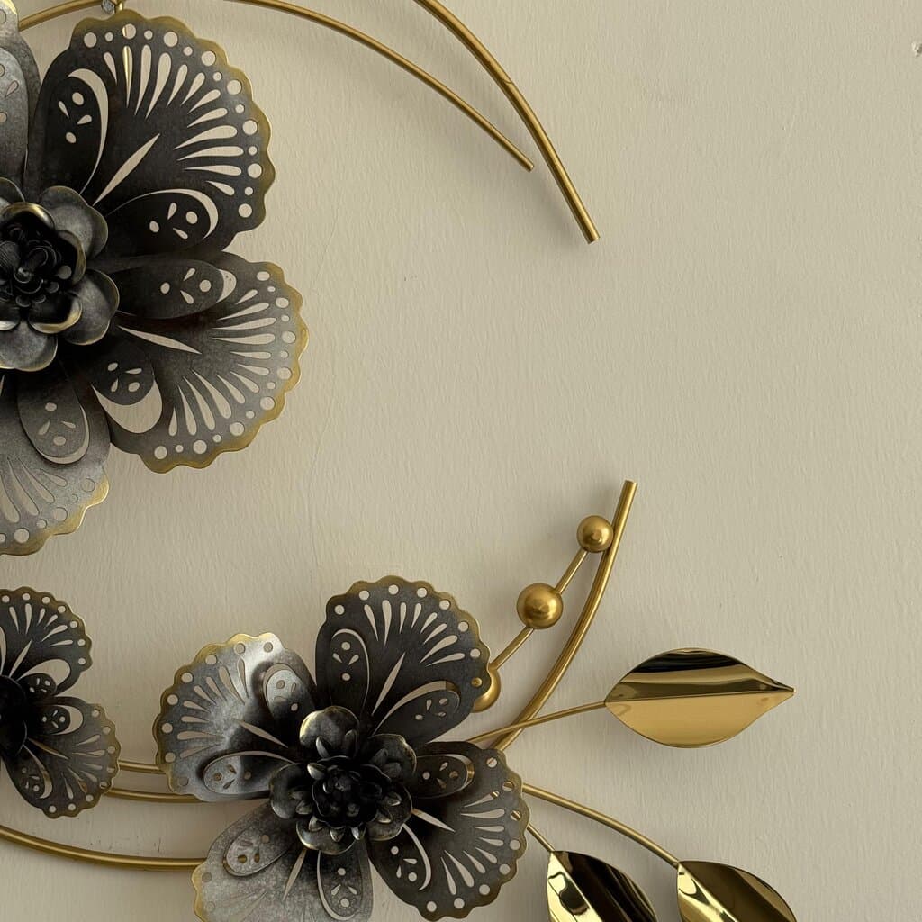 Floral Metal Round Wall Decoration 3