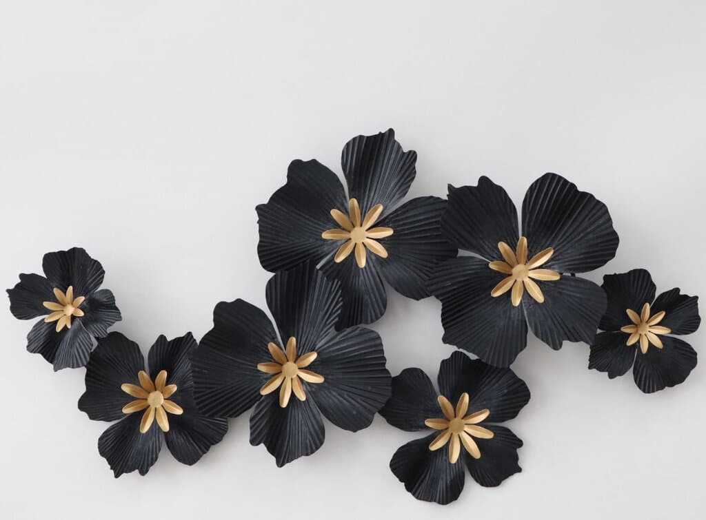 Black Metal Floral Wall Decor 1