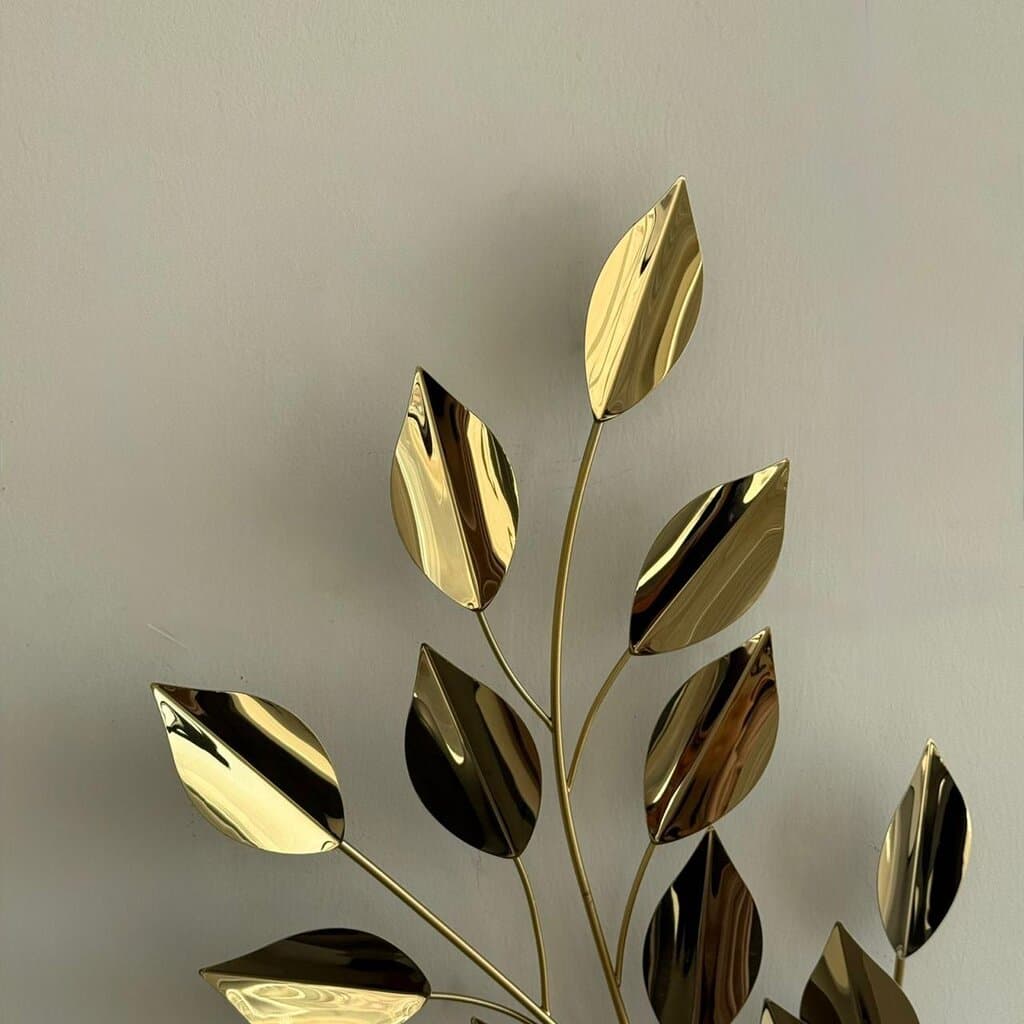 Metal Golden Leaves Wall Decor 5