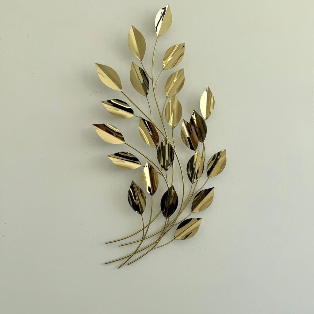 Metal Golden Leaves Wall Decor 1