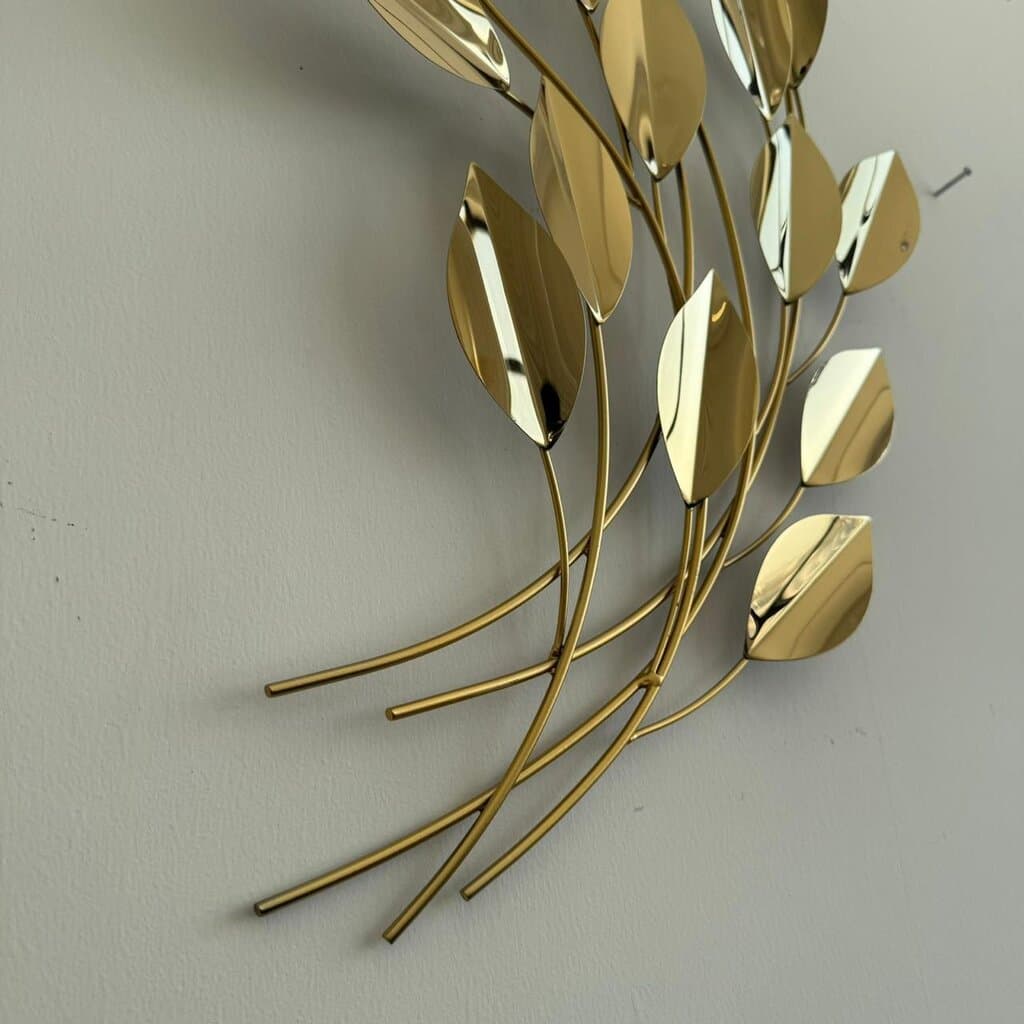 Metal Golden Leaves Wall Decor 3
