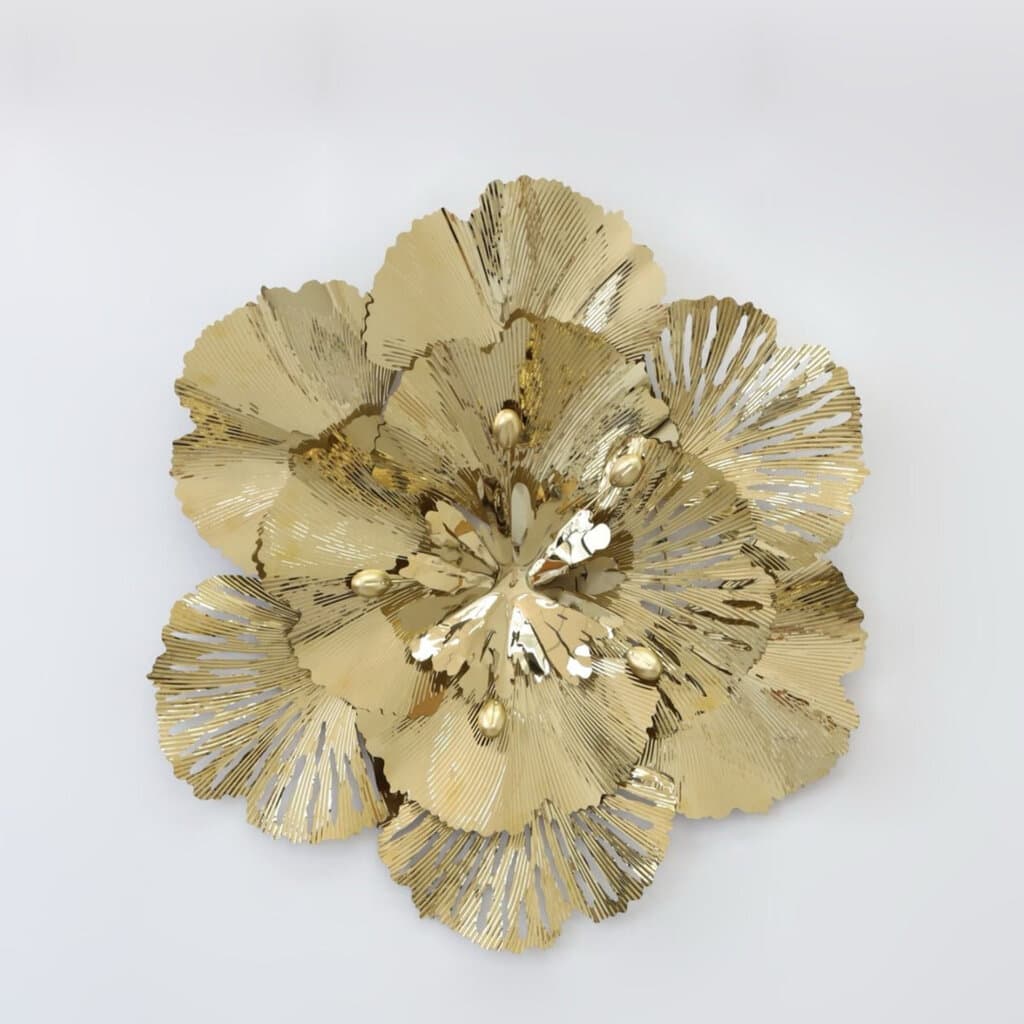 Metal Golden Flower Wall Decoration 1