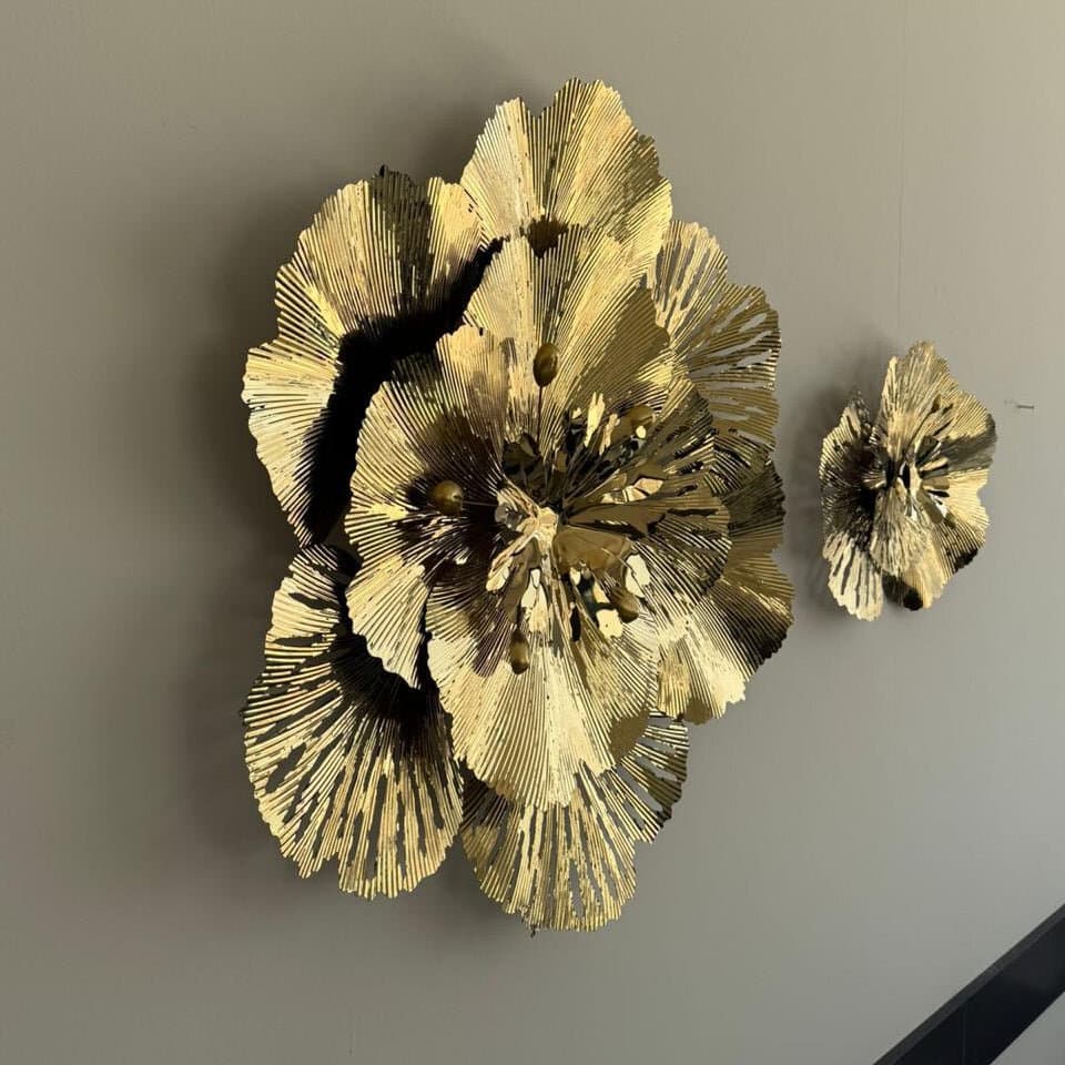 Metal Golden Flower Wall Decoration 3