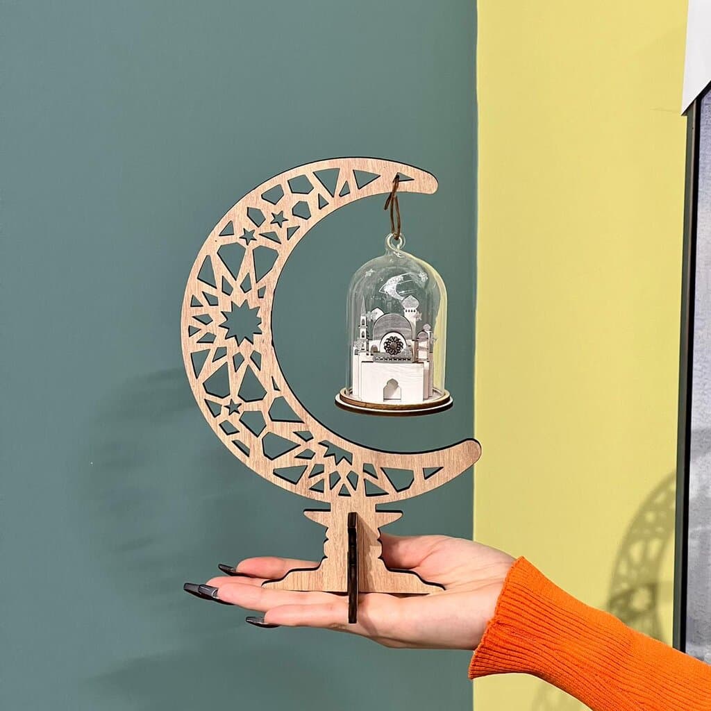 Ornament Wooden Moon Decoration 1