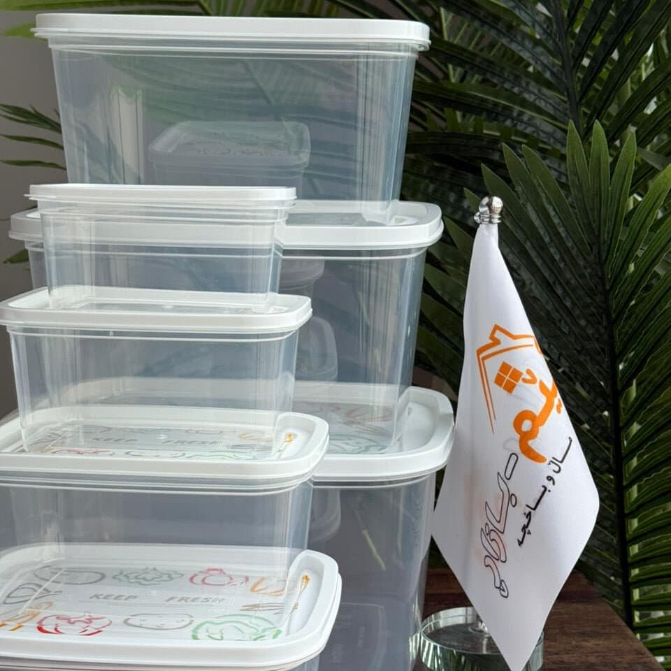 7-Piece Multi-Size Rectangular Transparent Food Storage Container Set with Lids 2