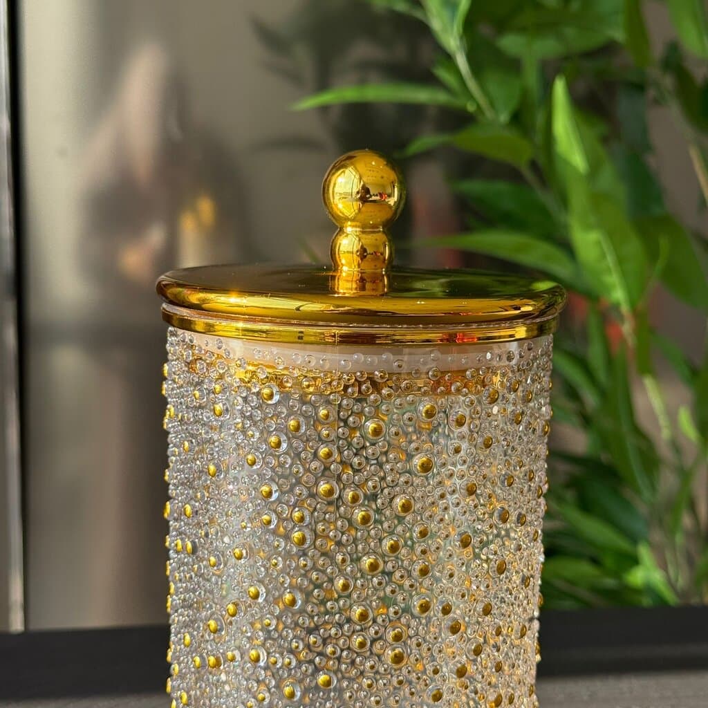 Luxury Decorative Storage Jar with Gold Lid 3
