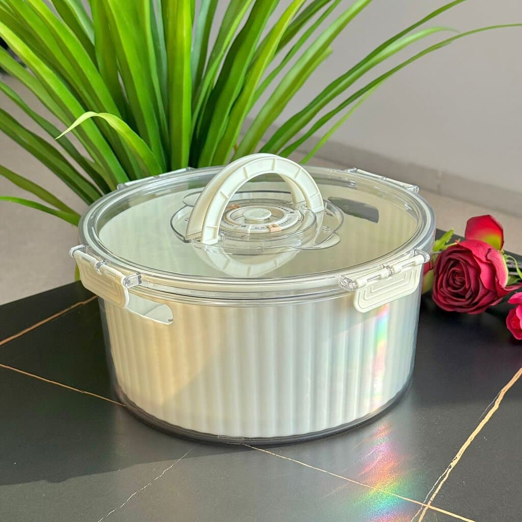 Airtight Round Food Storage Container With Date Dial - Set Of 4 8