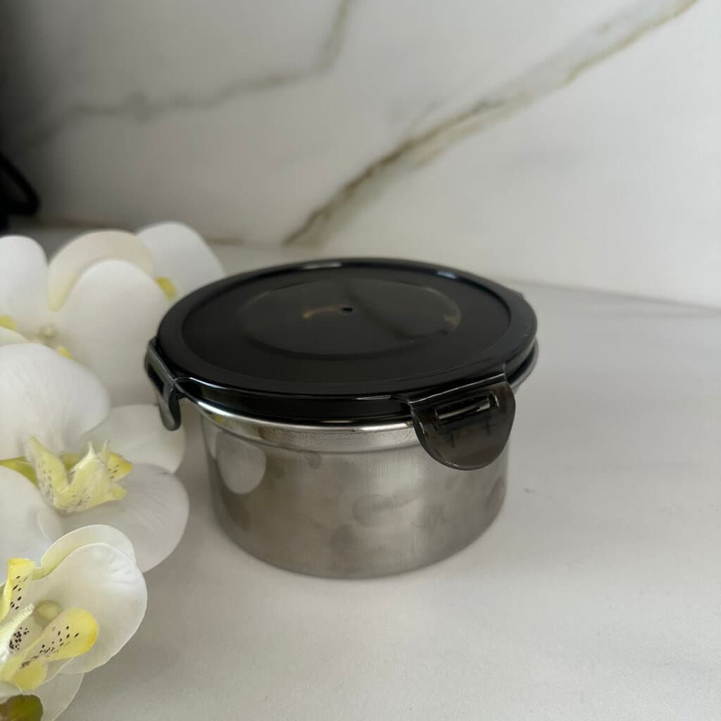 Set Of 3-Sized Stackable Steel Food Storage Containers With Lids 4