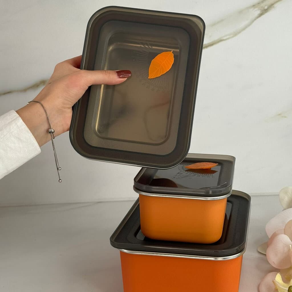 3 Sized - Stackable Steel Food Storage Containers Set With Lids 4