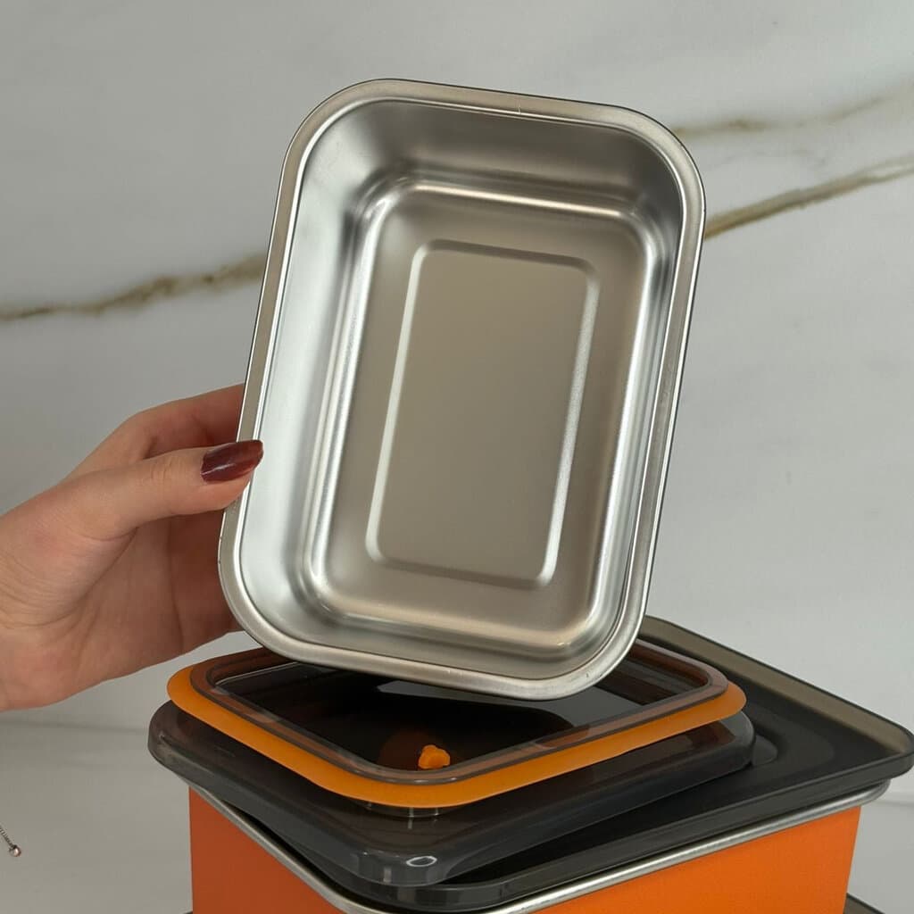 3 Sized - Stackable Steel Food Storage Containers Set With Lids 6