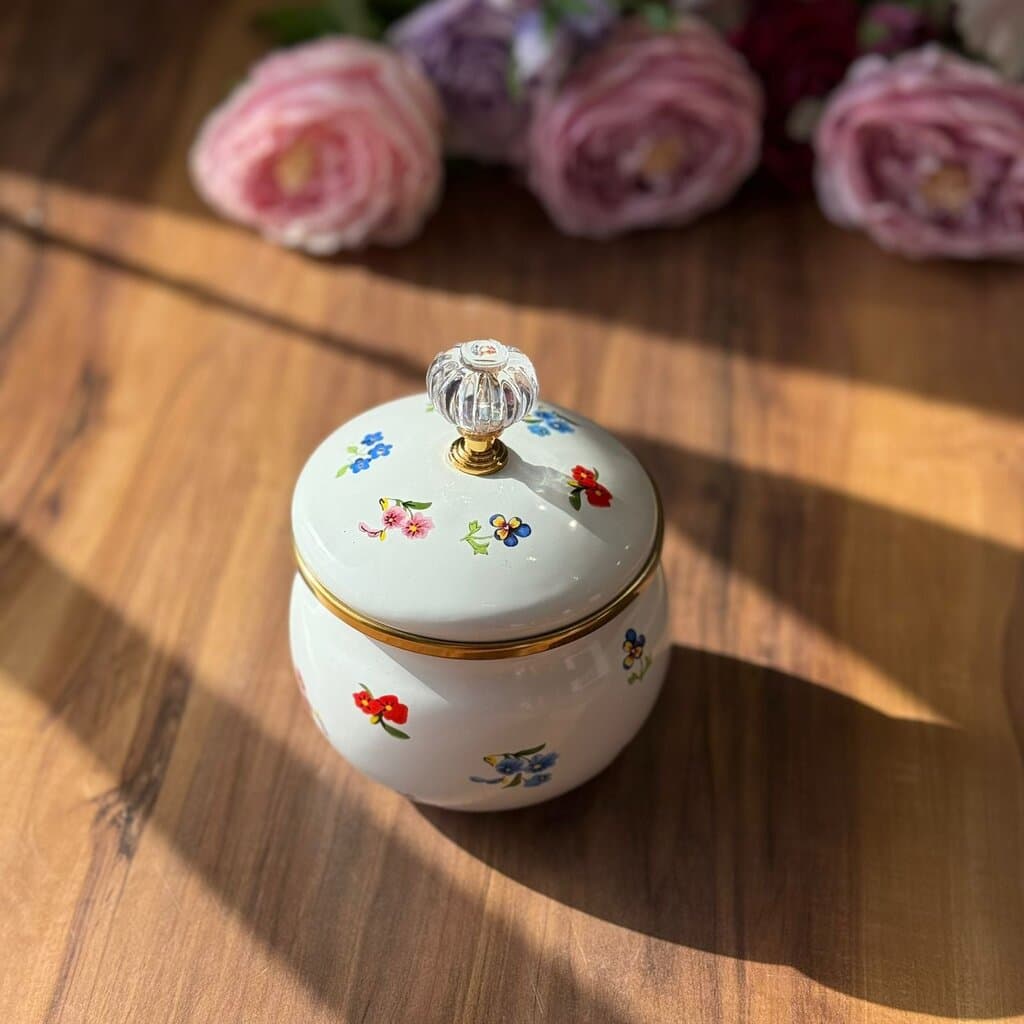 Multipurpose Enamel Storage Jar With Lid 5
