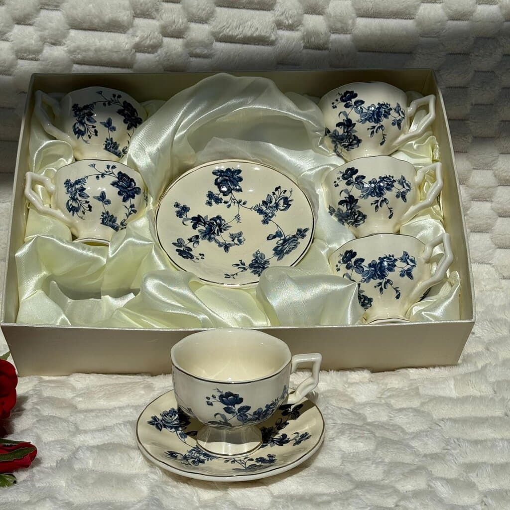 Luxury Classic Floral Coffee Cups & Saucers Set 3