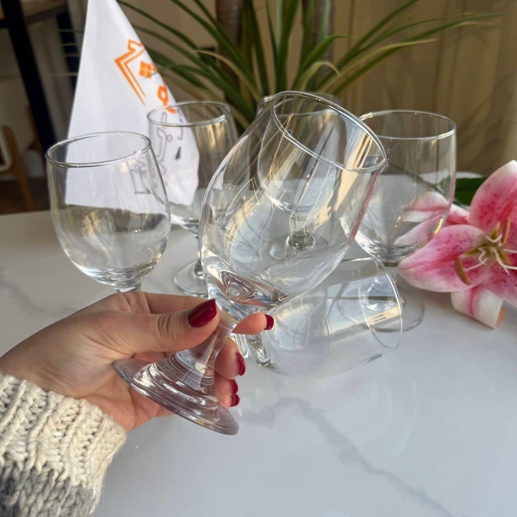 Classic Clear Glass Water Goblets – Set of 6 2