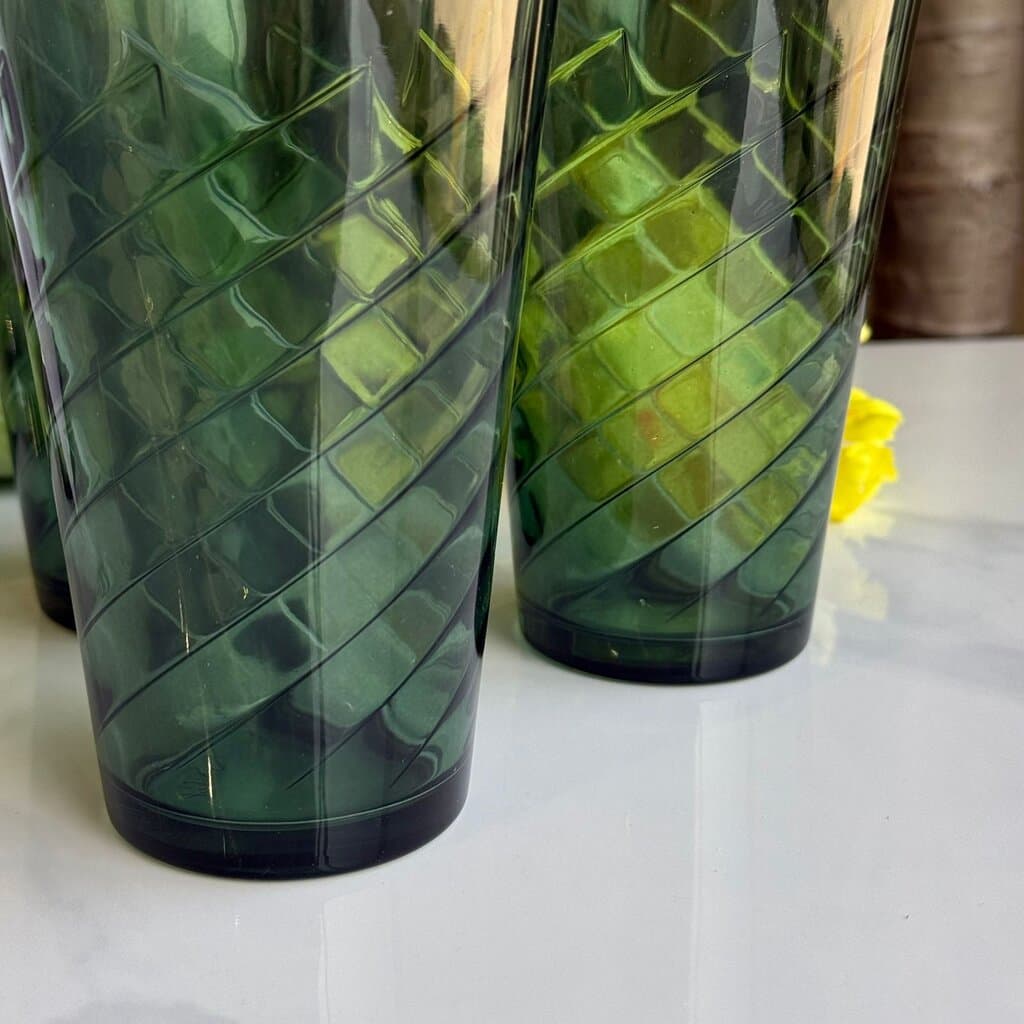 Modern Green Glassware - Set Of 3 3