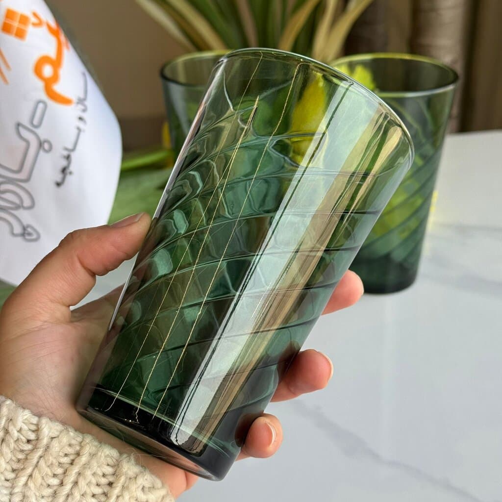 Modern Green Glassware - Set Of 3 4