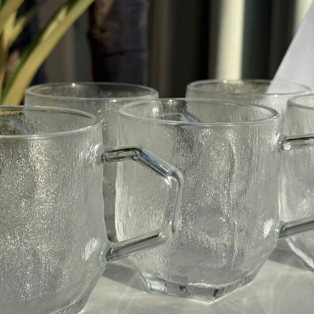 Modern Clear Glass Mug Set - 6 Pieces 8