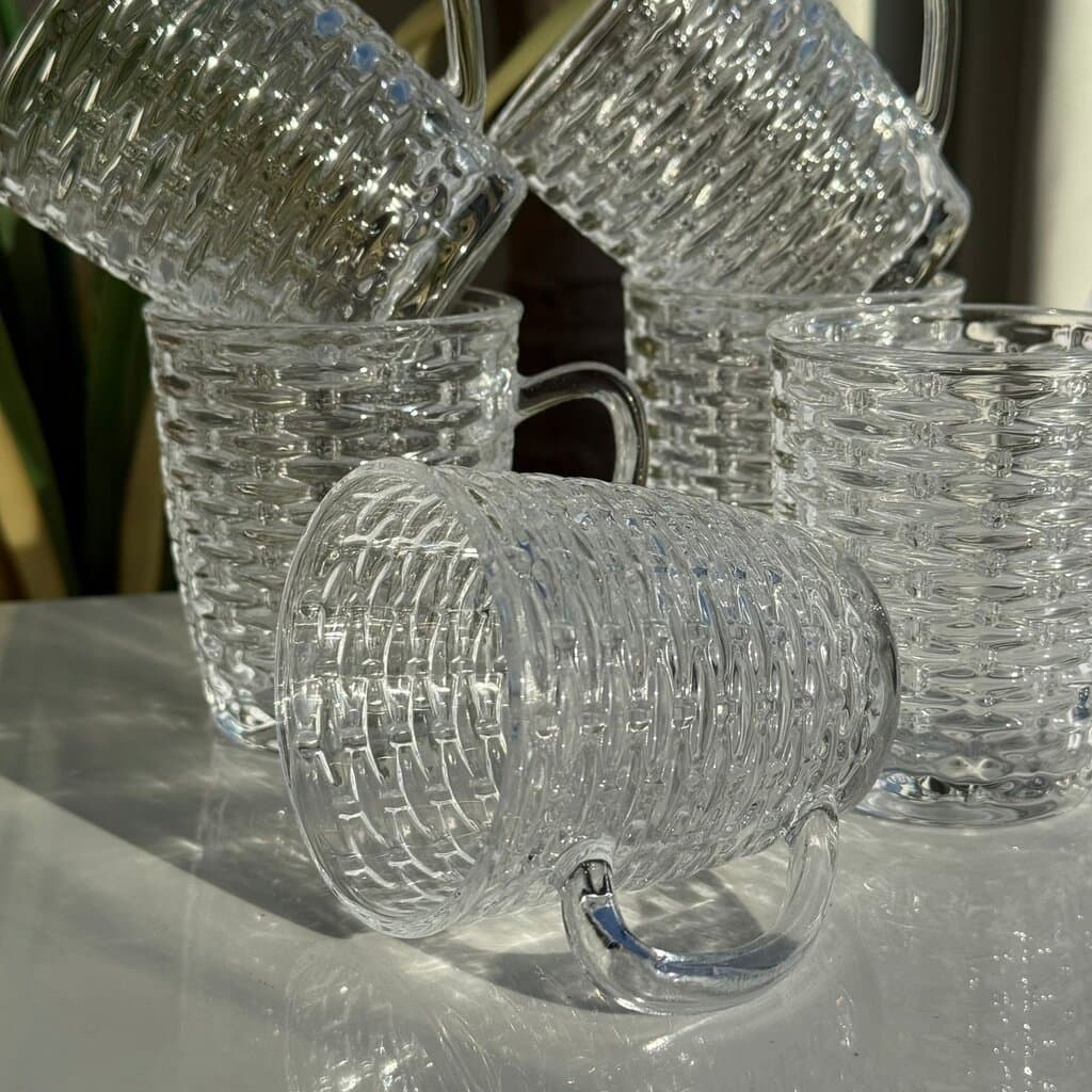 Set Of 6 - Luxury Clear Glass Tea Cups 5