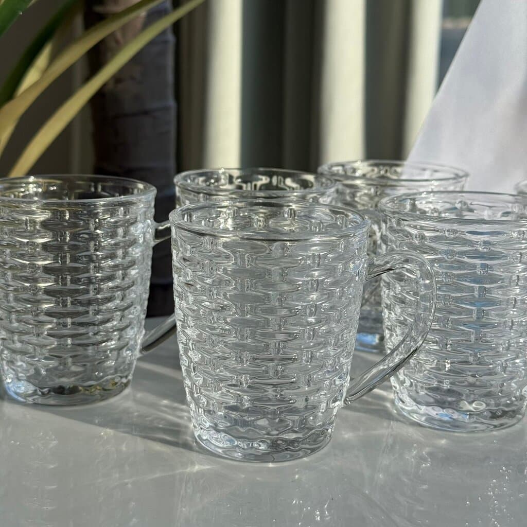 Set Of 6 - Luxury Clear Glass Tea Cups 3