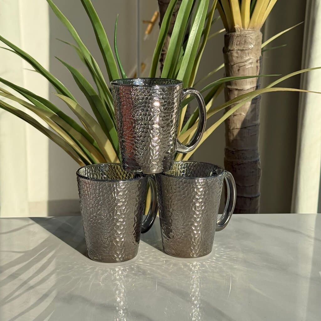 Modern Glass Tea Cups - Set Of 3 3
