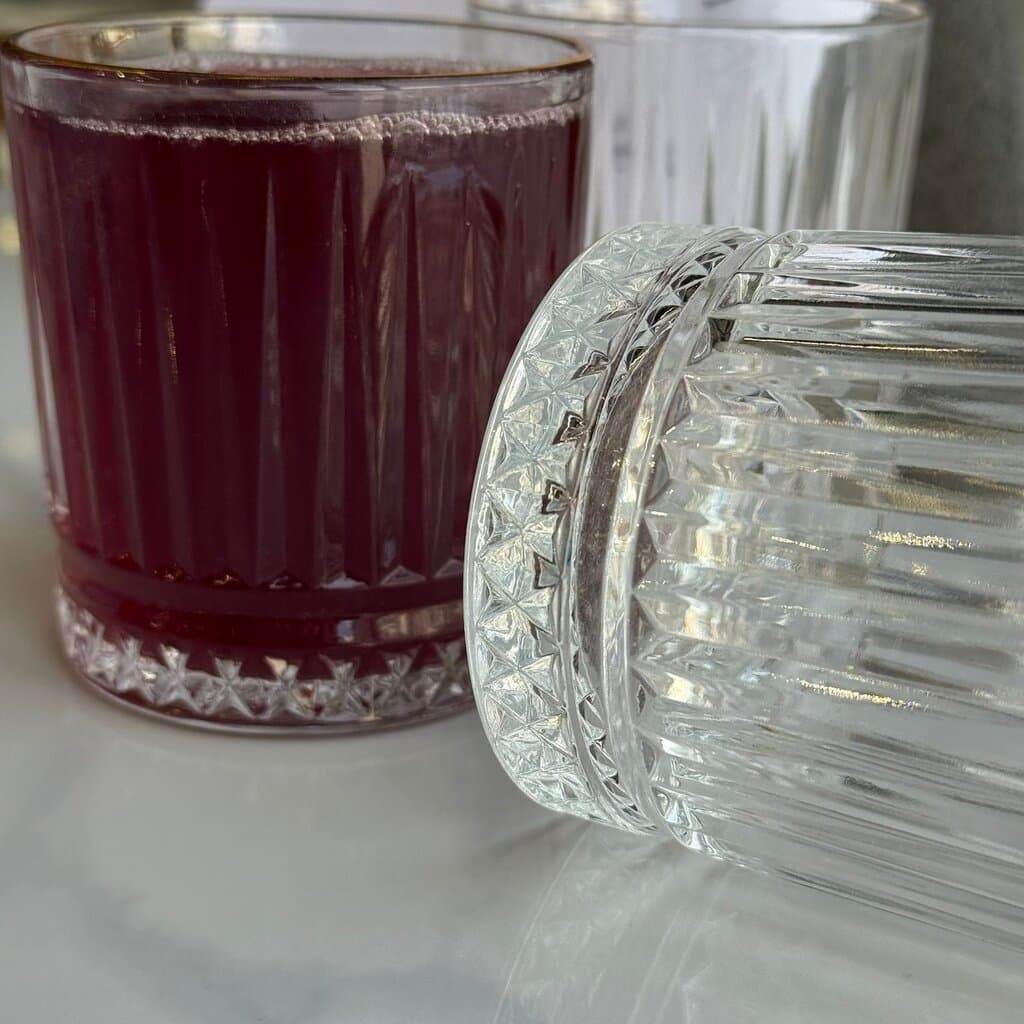 Elegant Clear Glassware Set with Gold Rim 5