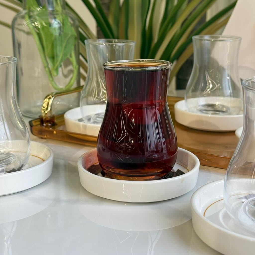 Decorative Saucers & Tea Glass Set 3