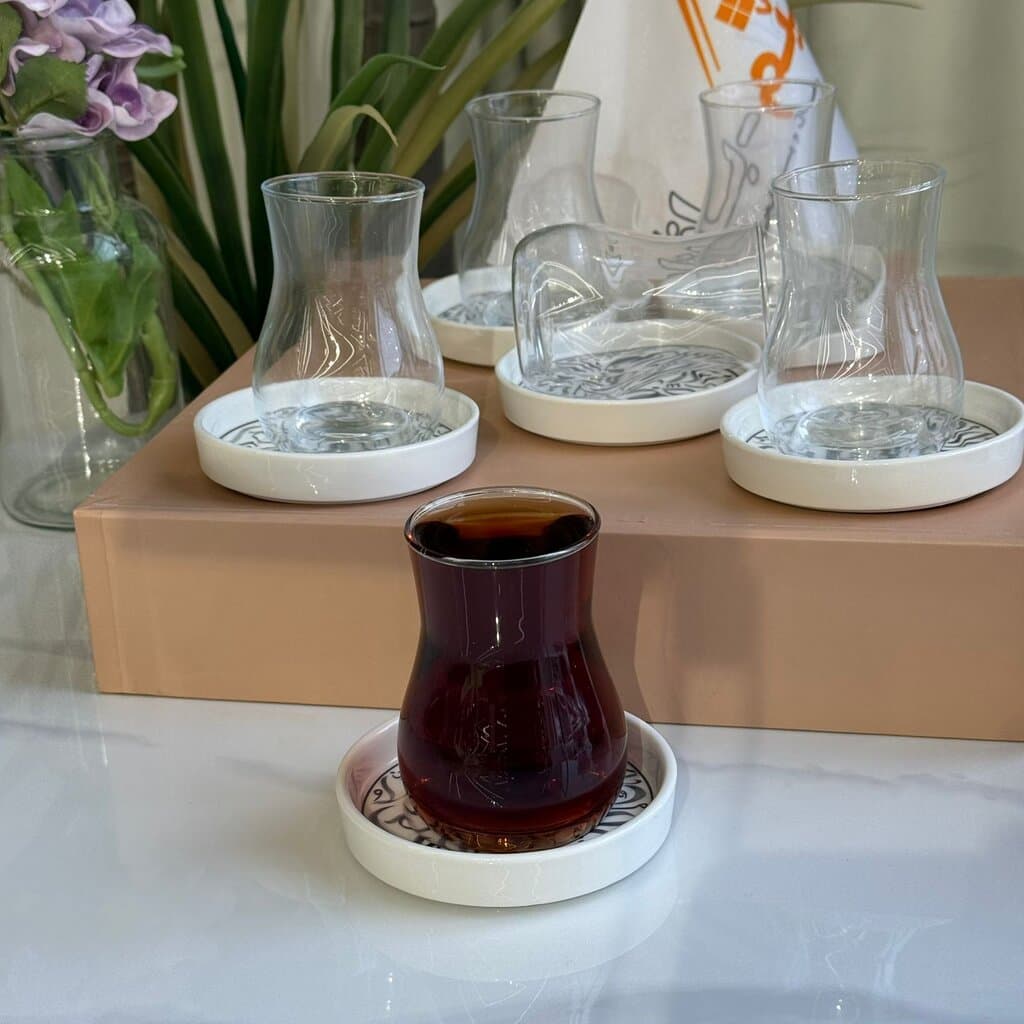 Elegant Decorative Saucers & Tea Glass Set 13