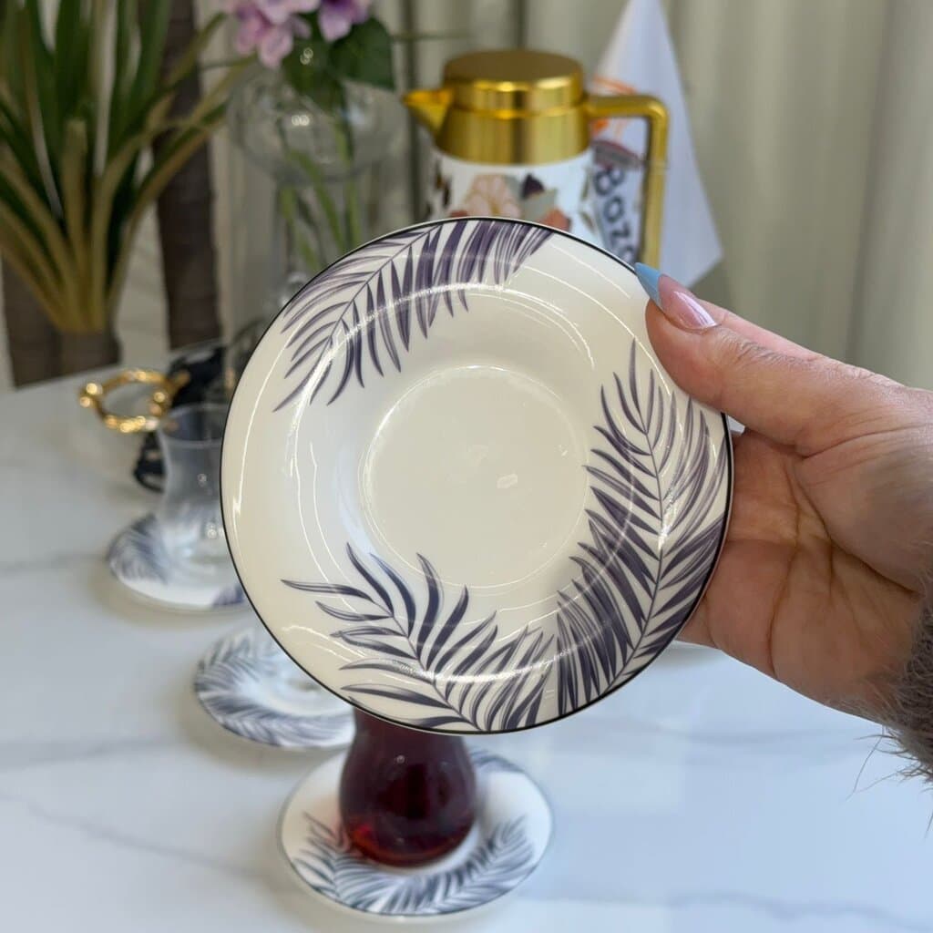 Classic Tea Glass & Saucer Set 6