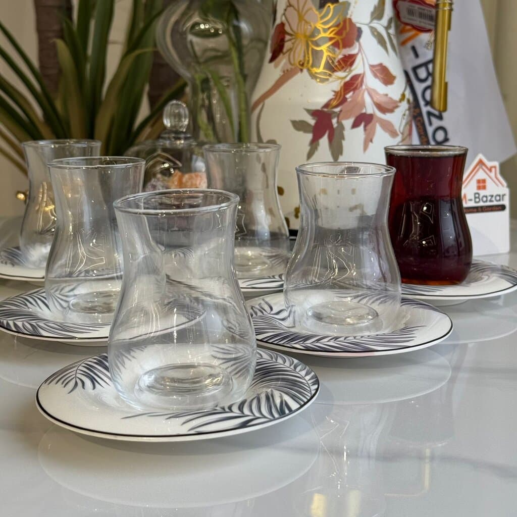 Classic Tea Glass & Saucer Set 8