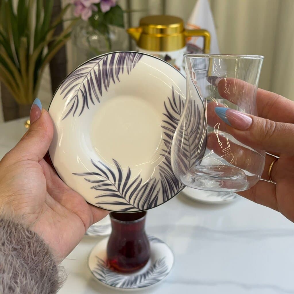 Classic Tea Glass & Saucer Set 12