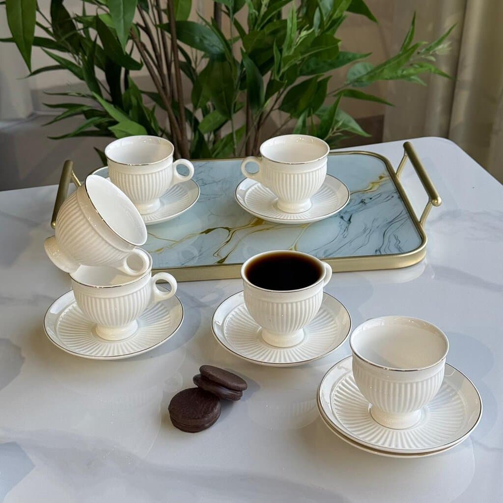 Elegant Classic Design Coffee Cup Set 8
