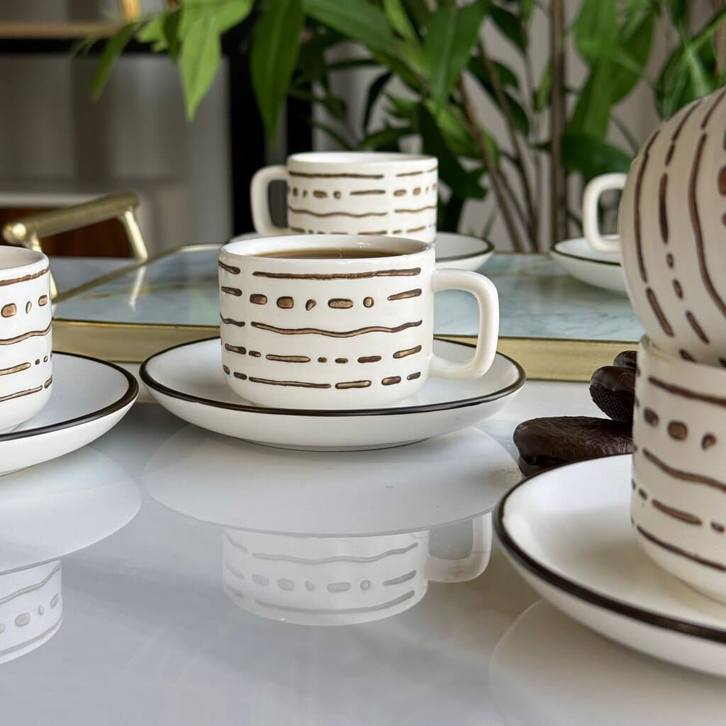 Modern Coffee Cup & Saucer Set 3