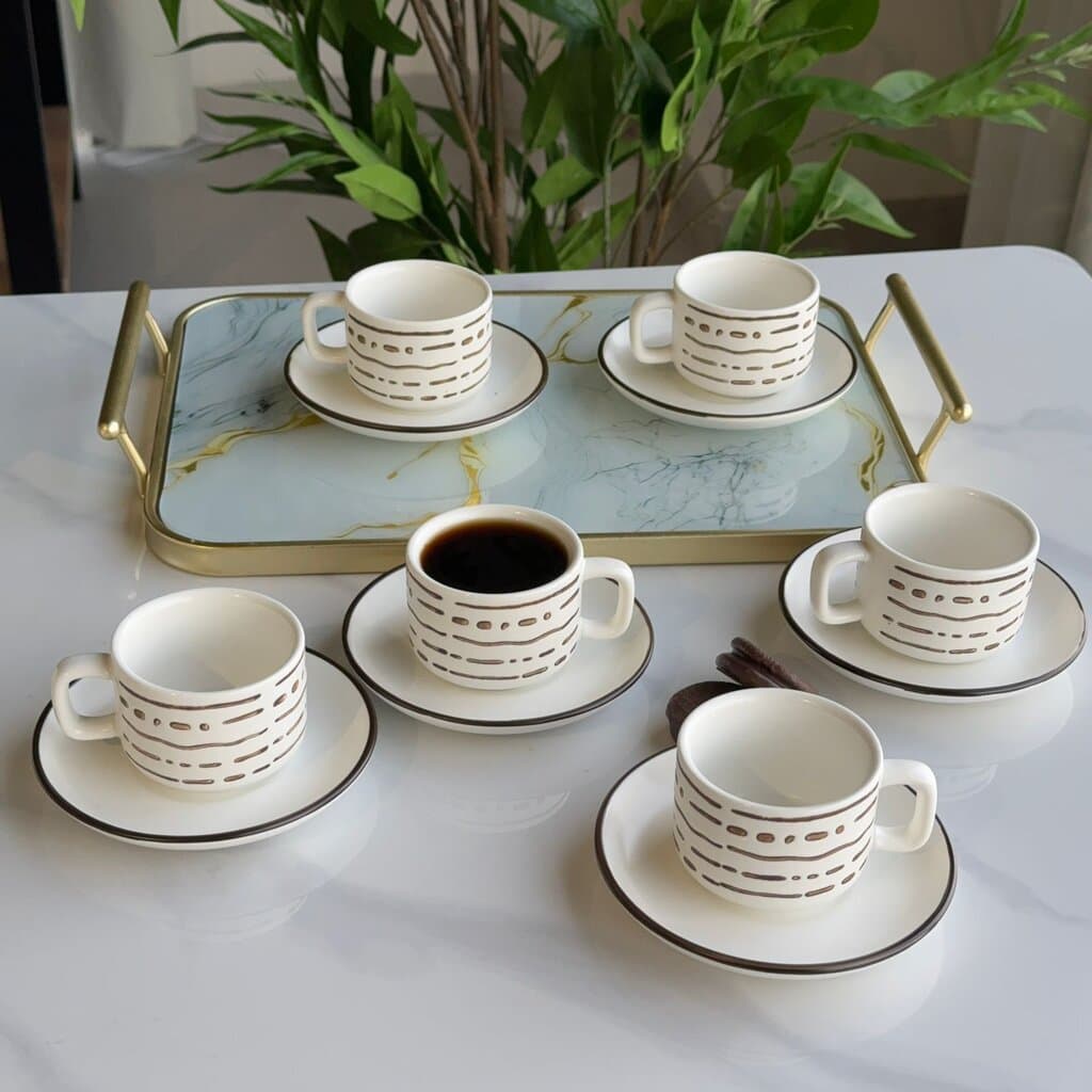 Modern Coffee Cup & Saucer Set 9