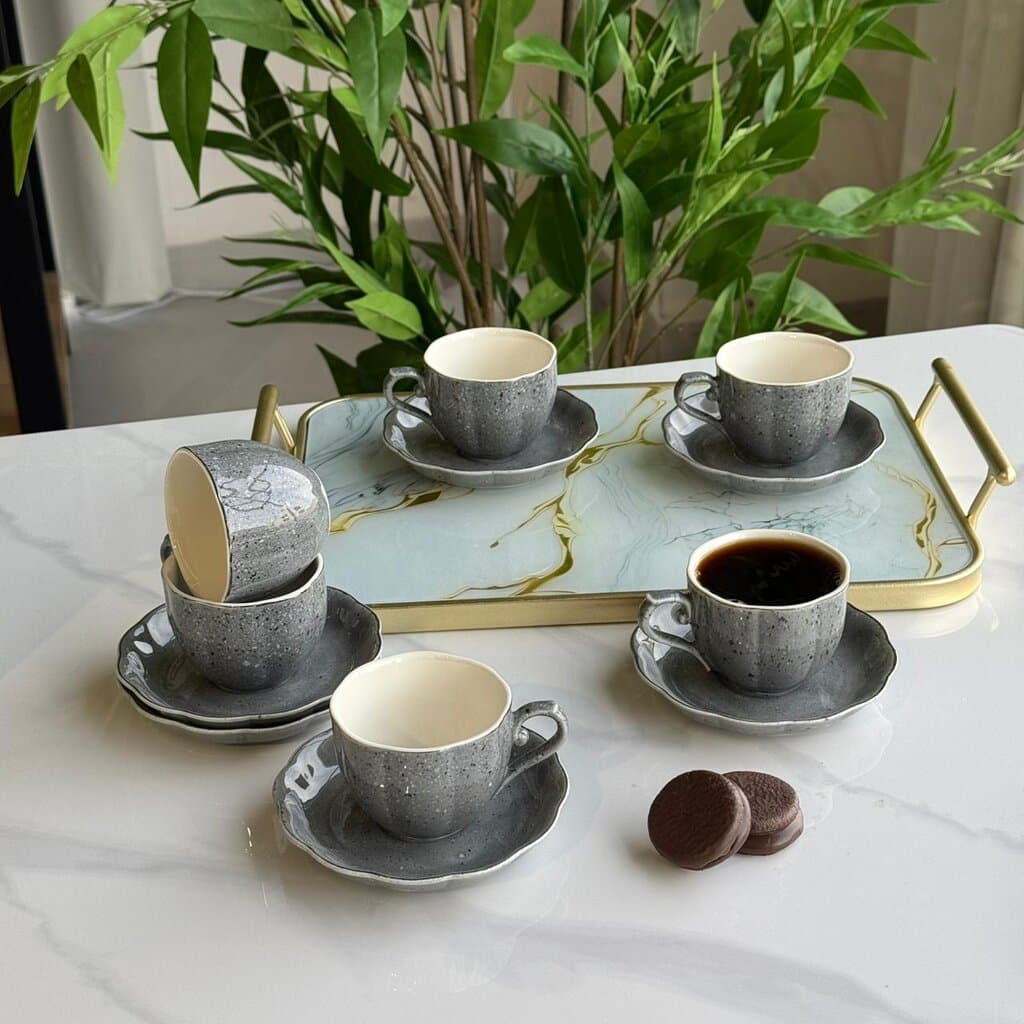 Classic Design Coffee Cup & Saucer Set 5