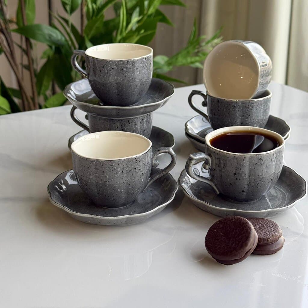Classic Design Coffee Cup & Saucer Set 9