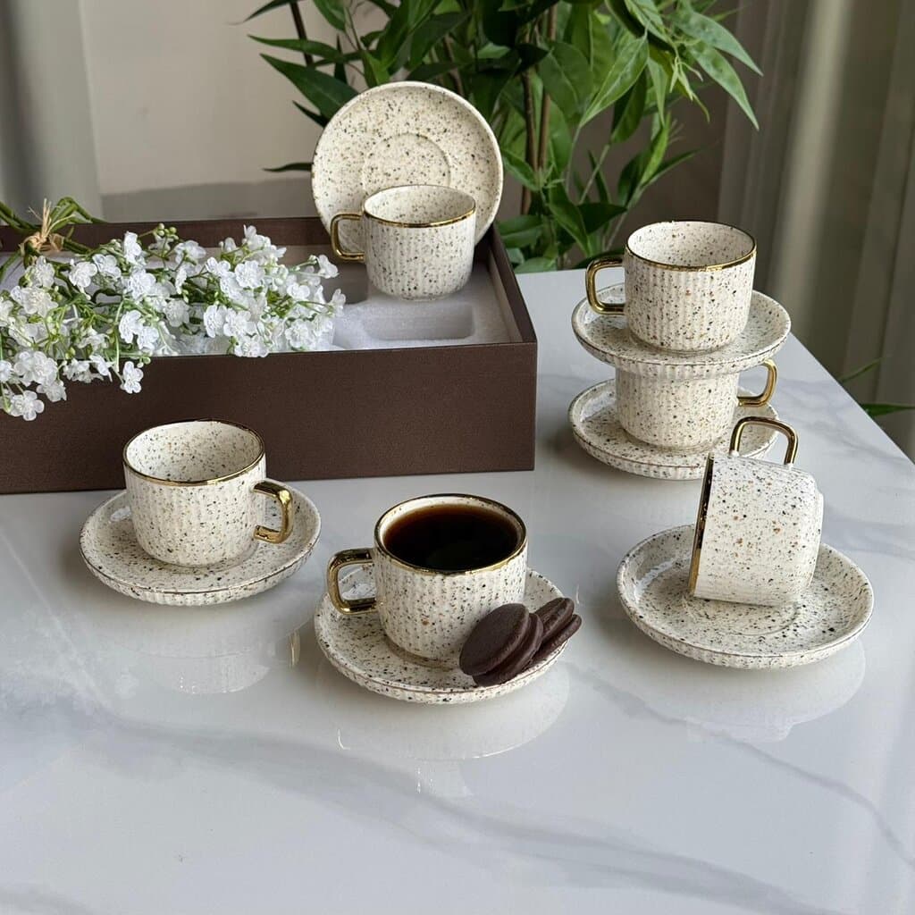 Elegance Design Coffee Cup & Saucer Set 6