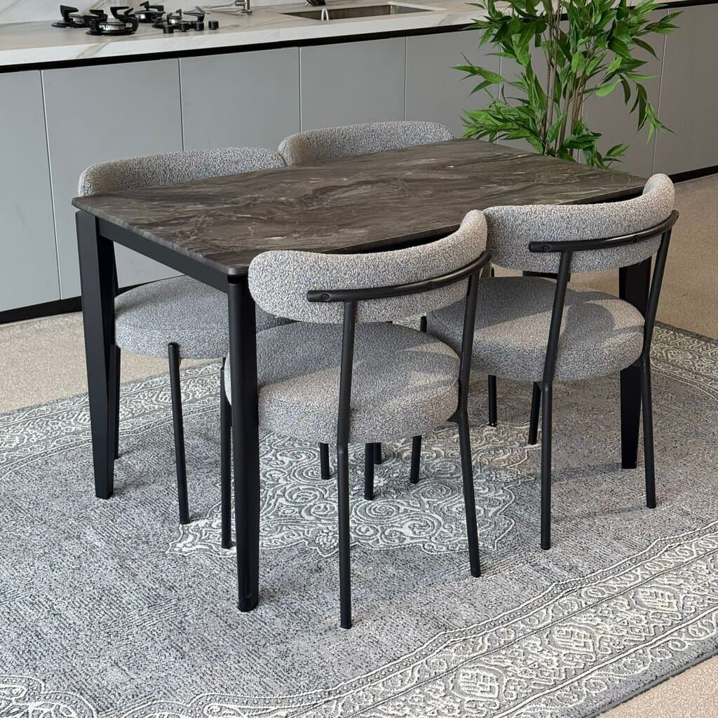 MARQUEE PALADIN Table & Tina Modern Chair – Luxury Dining Set 4