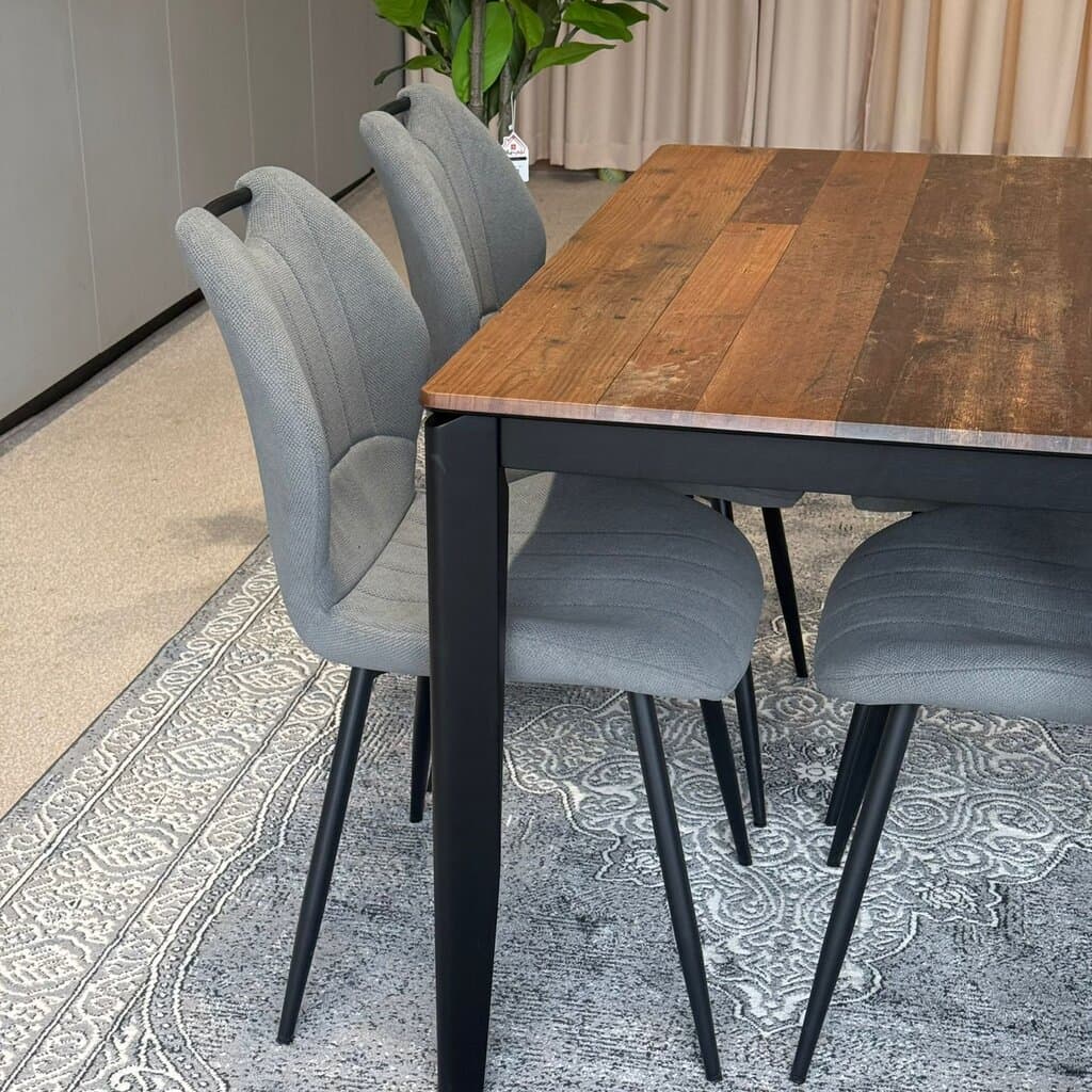 MARQUEE Old Style Table & Roza Modern Chair – Luxury Dining Set 2