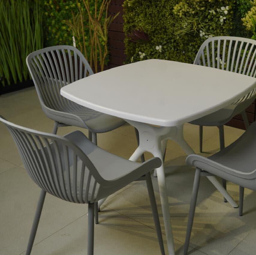 Daniela Chair & Durable Square Table Outdoor Furniture Set 4