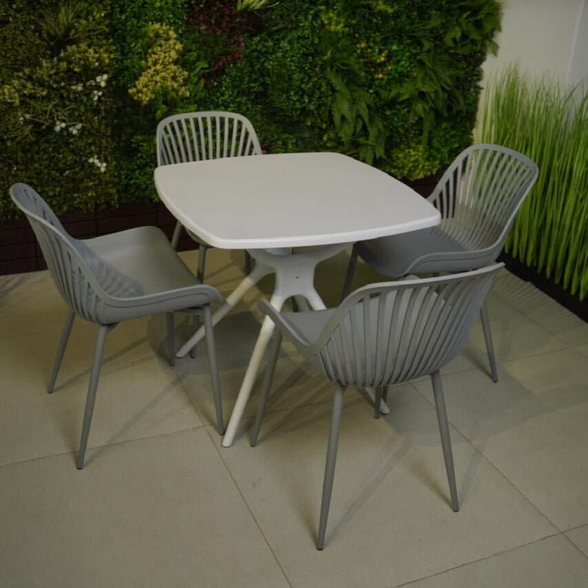 Daniela Chair & Durable Square Table Outdoor Furniture Set 1