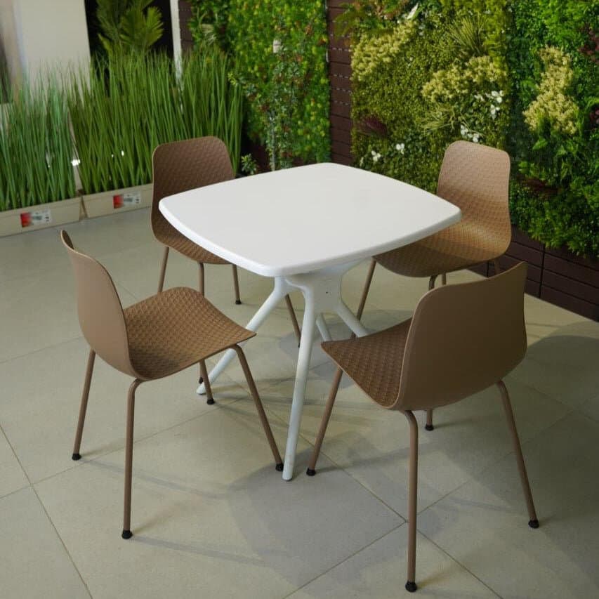 Modern Chair & Durable Square Table Outdoor Furniture Set 1