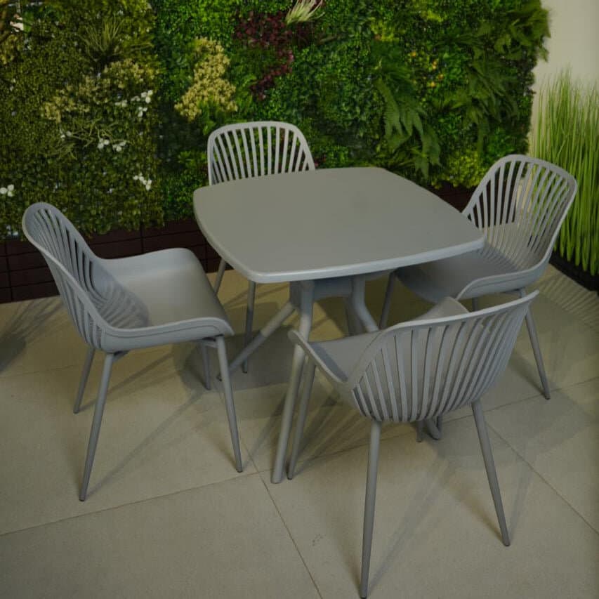 Daniela Chair & Durable Square Table Outdoor Furniture Set 1