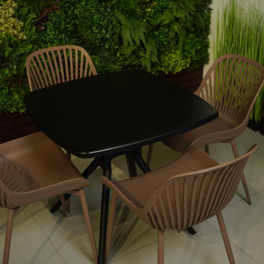 Daniela Chair & Durable Square Table Outdoor Furniture Set 6