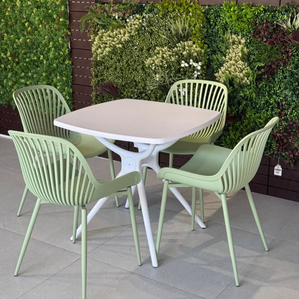 Daniela Chair & Durable Square Table Outdoor Furniture Set 1