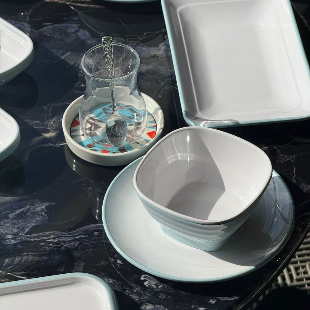 14PCS- Elegant Melamine Breakfast Serving Set 8
