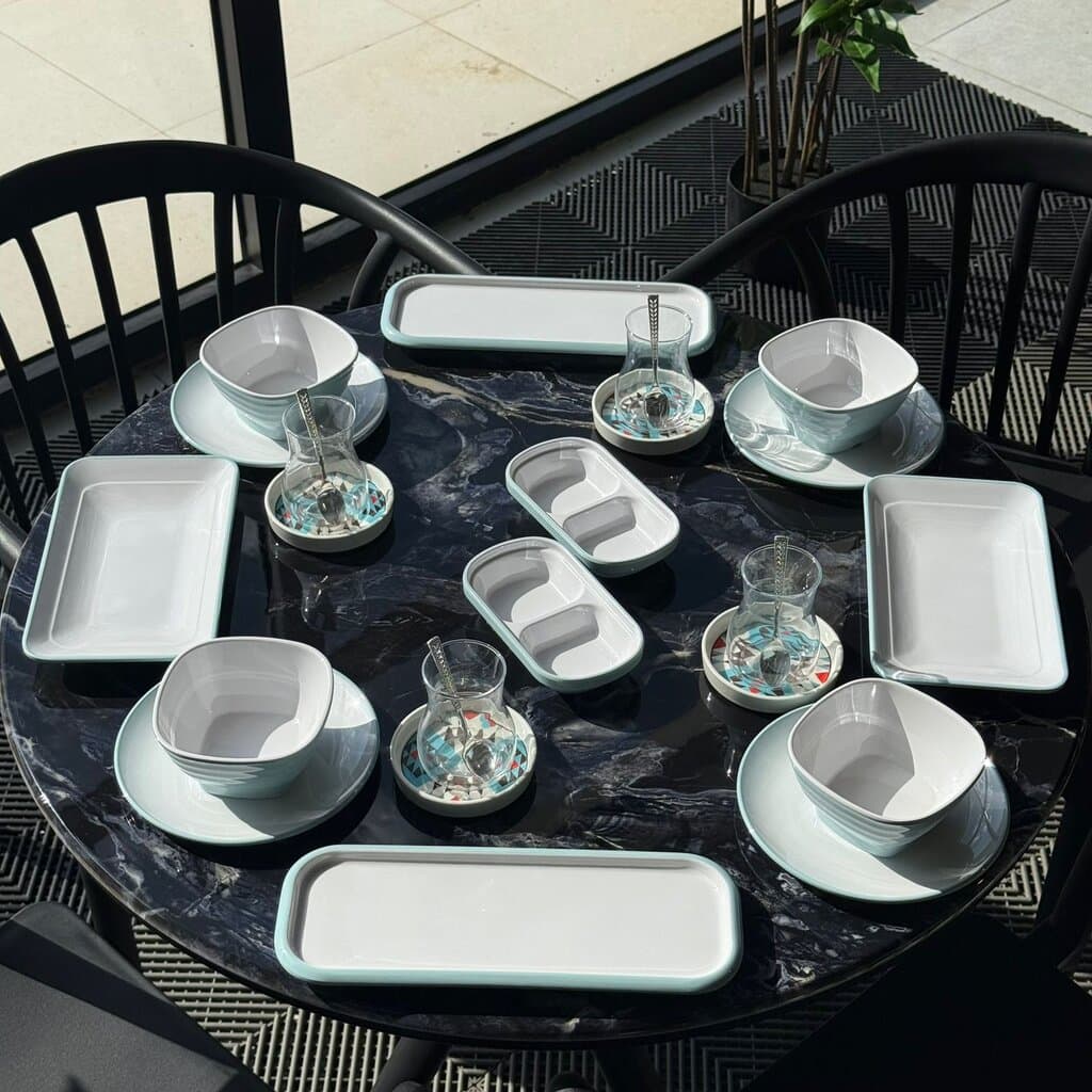 14PCS- Elegant Melamine Breakfast Serving Set 1