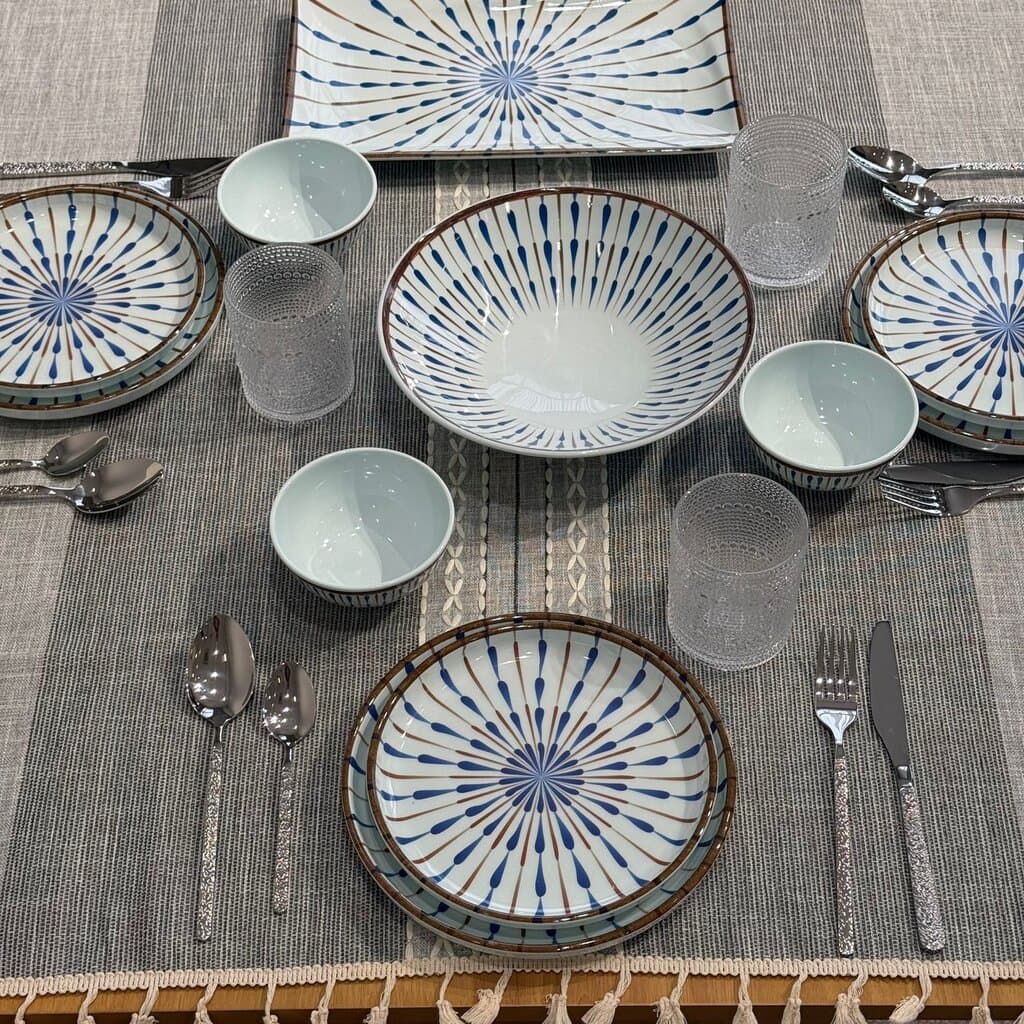 Modern Blue Pattern Dinnerware Set 10